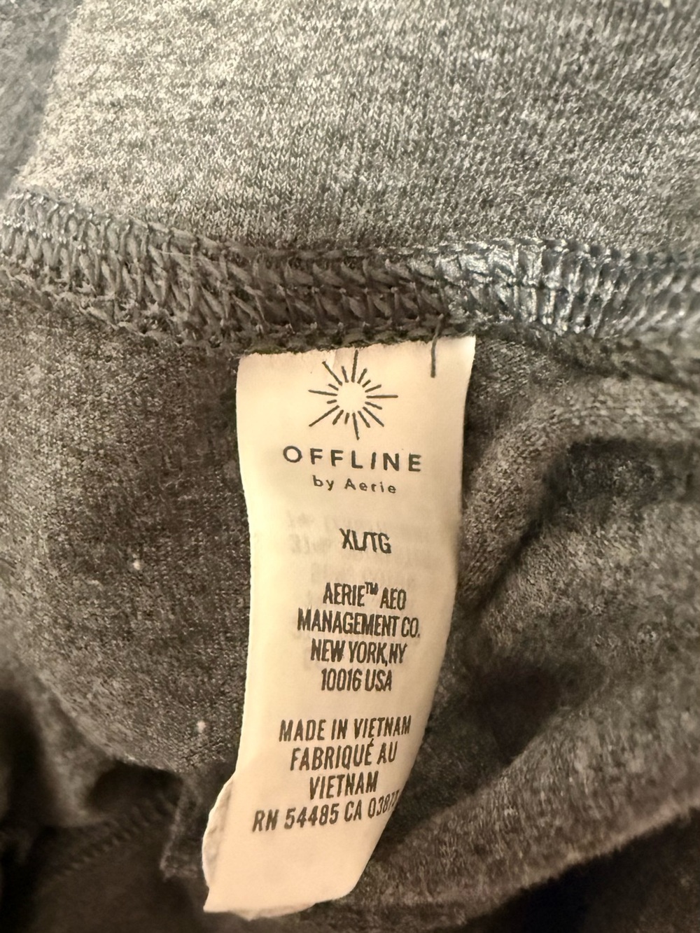 NWOT Aerie Offline OG Heather Gray Regular Rise Leggings XL - Picture 5 of 5